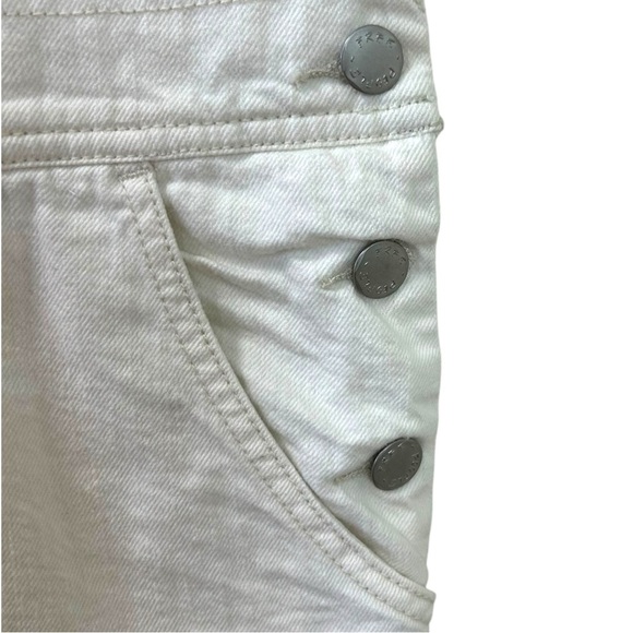 Free People - Women’s Overalls Dress ’Torn Up Jumper’ Distressed - White, Size 0 - Picture 14 of 17